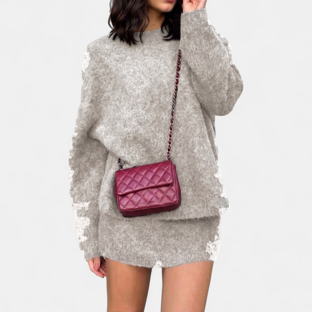 Women's Quilted Crossbody Bag, Compact Structured Chain Strap