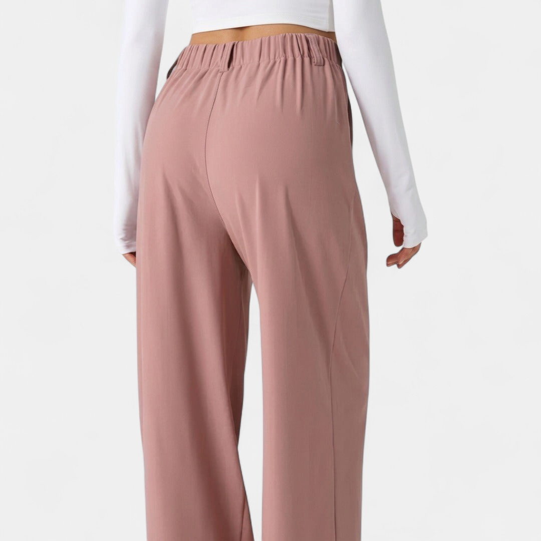 Women's Pleated High Waist Wide Leg Trousers, Side Pocket