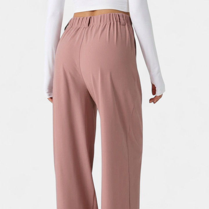 Women's Pleated High Waist Wide Leg Trousers, Side Pocket