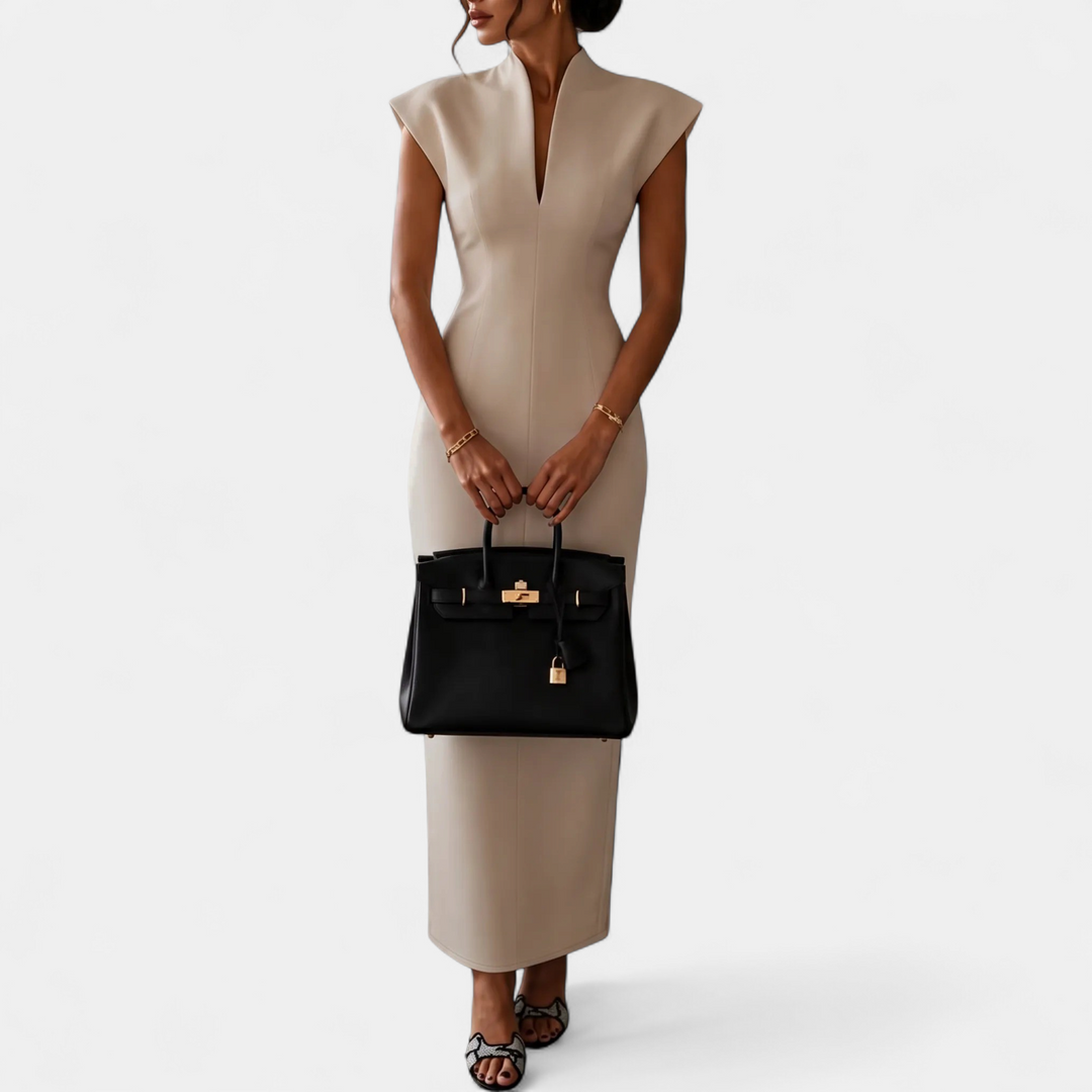 Women's Fitted Bodycon Mini Dress, Sleeveless Stand Collar