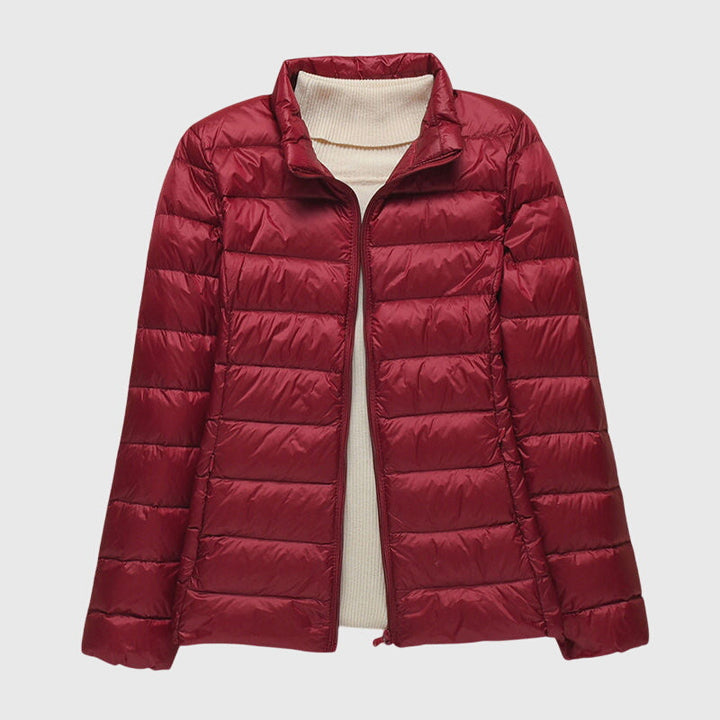 Women's Cropped Puffer Jacket, Lightweight Quilted Padded