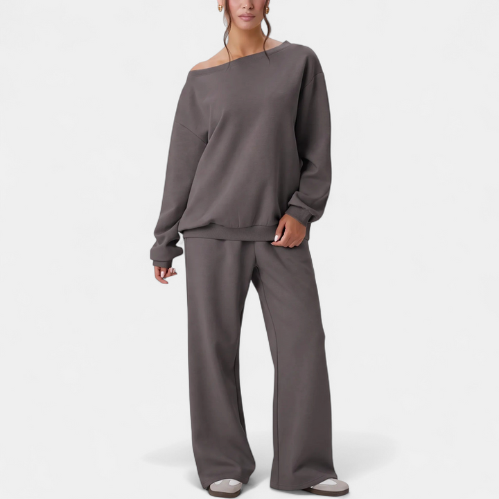 Women's Coord Set, Maxi Relaxed Round Neck Lightweight