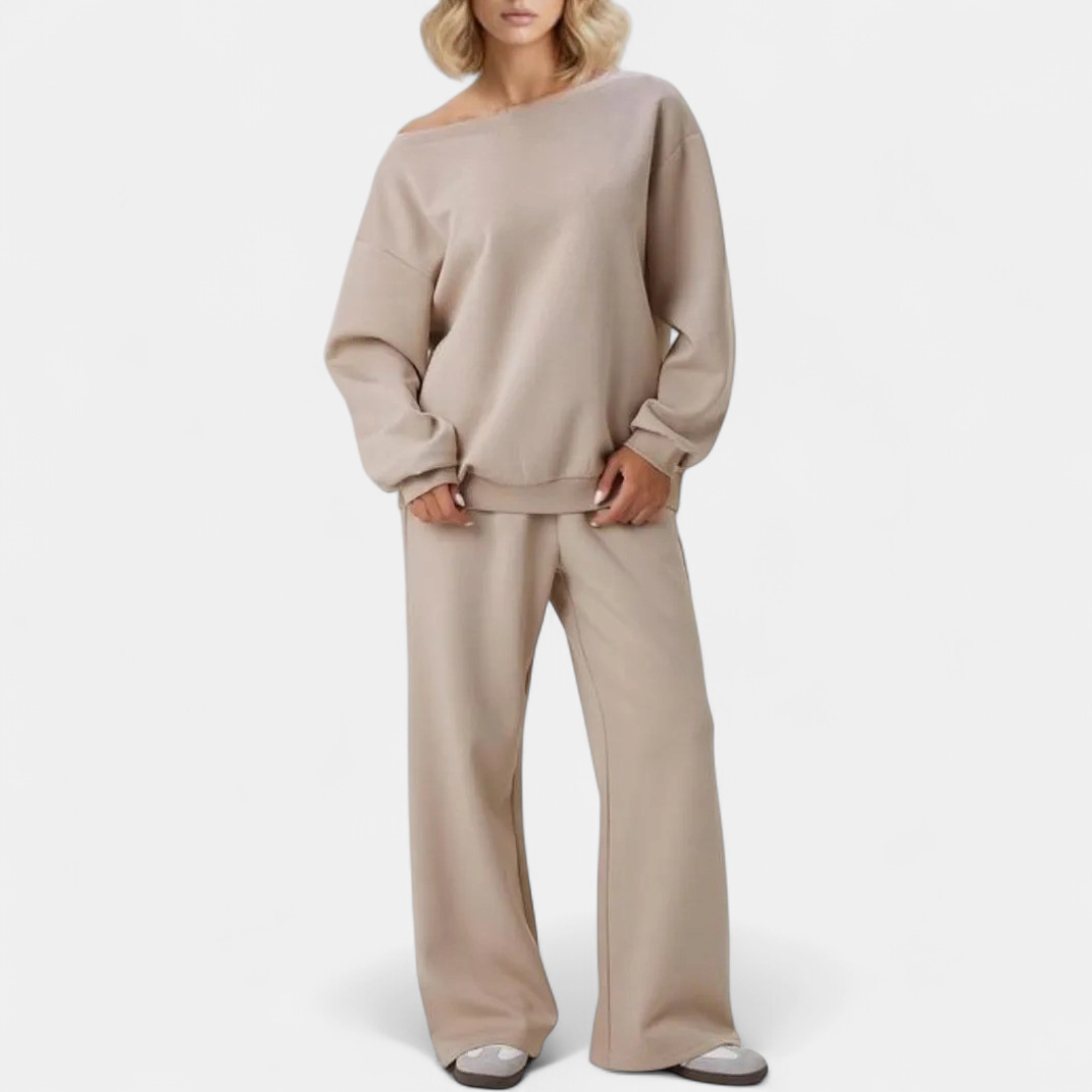 Women's Coord Set, Maxi Relaxed Round Neck Lightweight