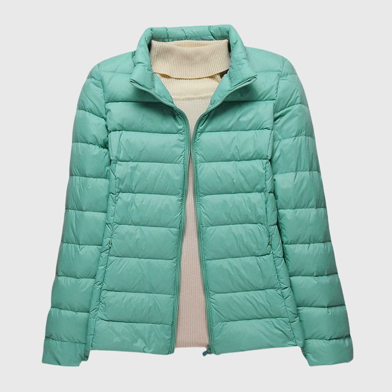 Women's Cropped Puffer Jacket, Lightweight Quilted Padded