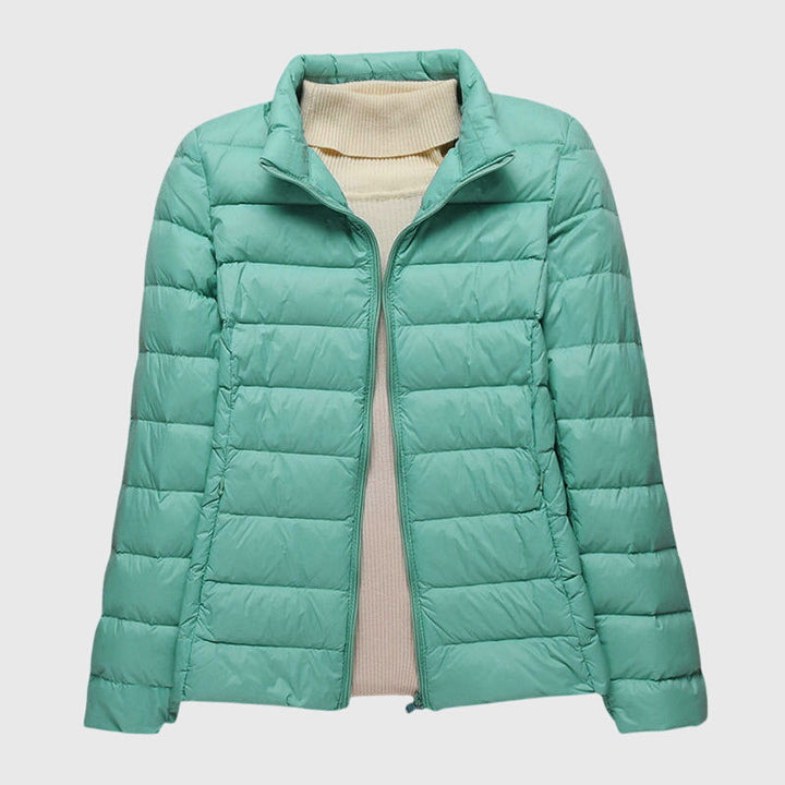 Women's Cropped Puffer Jacket, Lightweight Quilted Padded