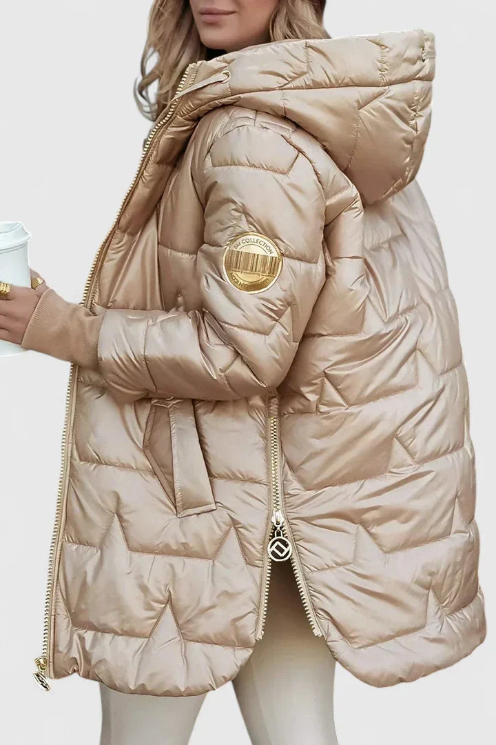 Women's Long Puffer Coat, Hooded Quilted Padded Winter