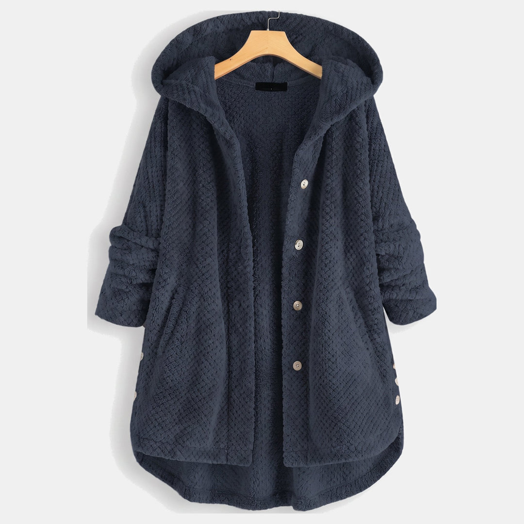 Women's Corduroy Jacket, Mid Thigh Relaxed Fit Button Front