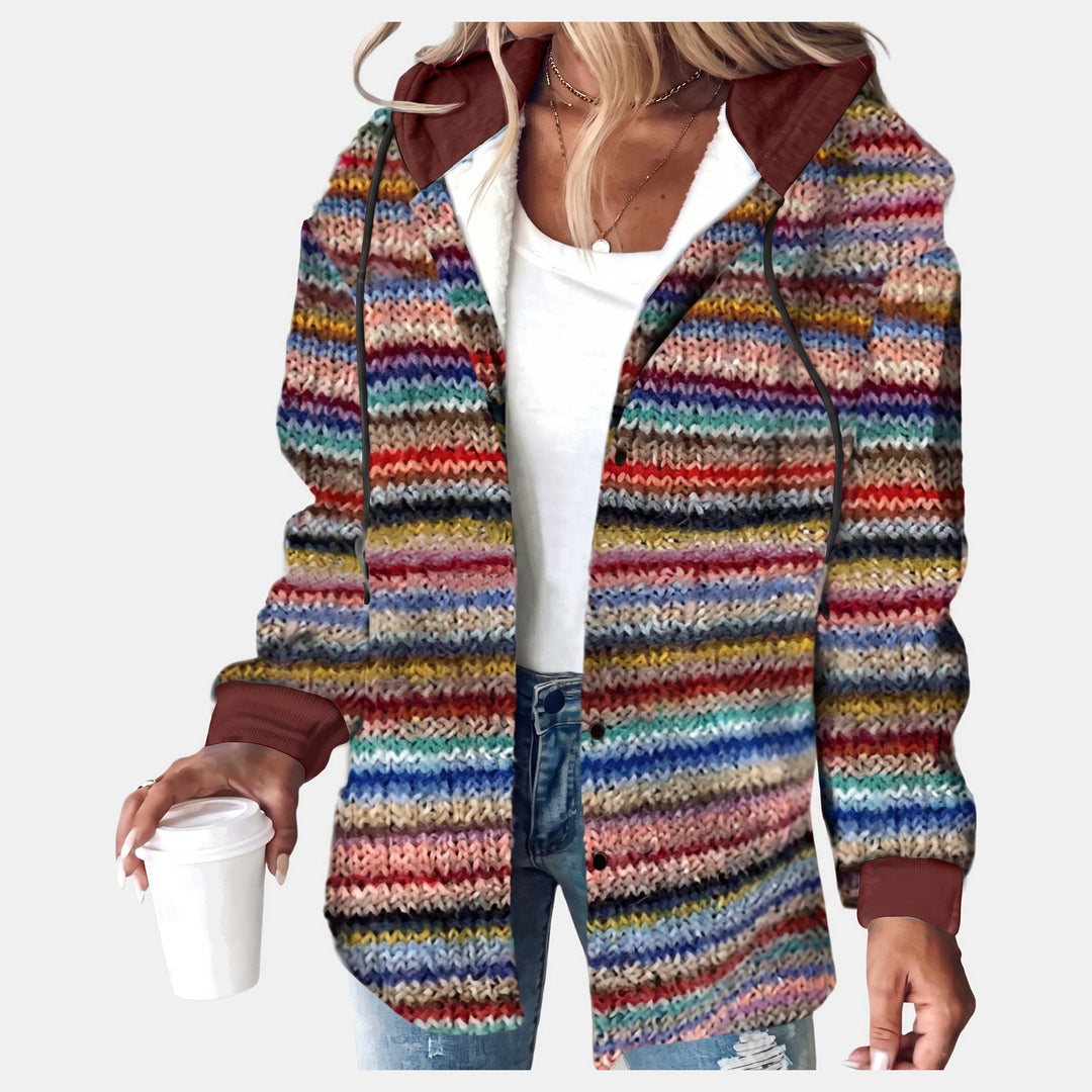 Women's Shacket, Hooded Plaid Sherpa Lined Button Front
