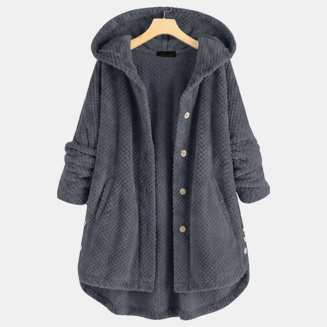 Women's Corduroy Jacket, Mid Thigh Relaxed Fit Button Front