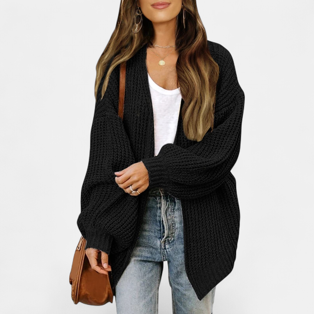 Women's Oversized Long Knit Cardigan, Open Front Longline