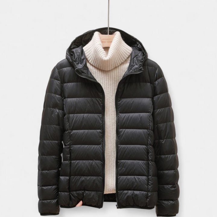 Women's Cropped Puffer Jacket, Lightweight Packable Down Hooded