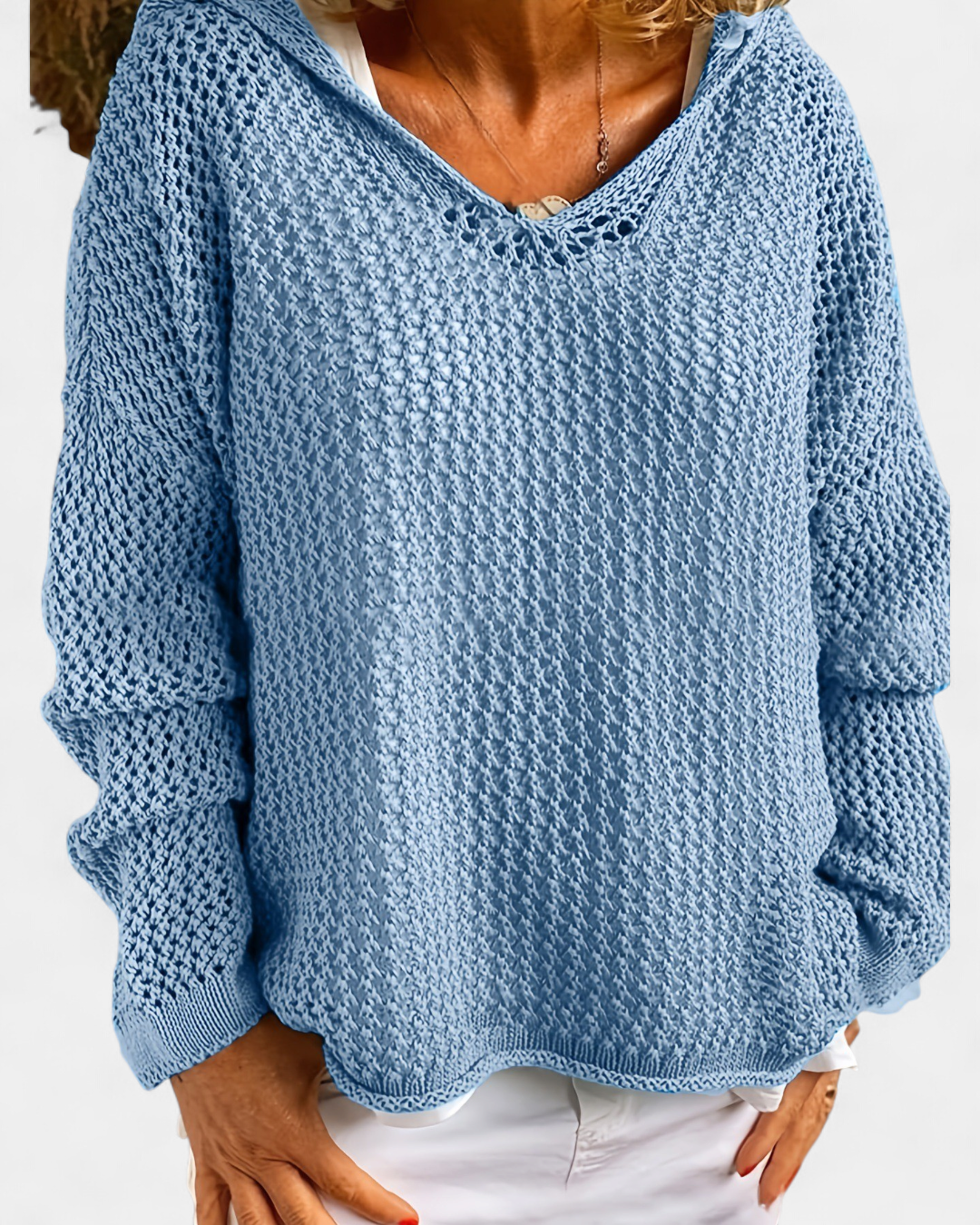 Women's Oversized Crochet Cardigan, Lightweight Open Knit Long Sleeve