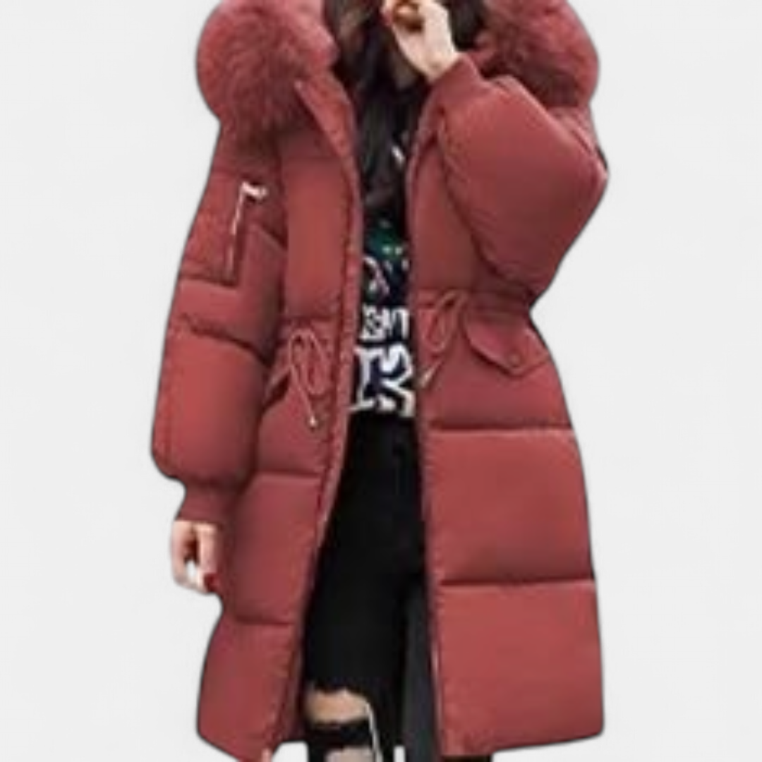 Women's Long Puffer Coat, Faux Fur Hood Padded Oversized