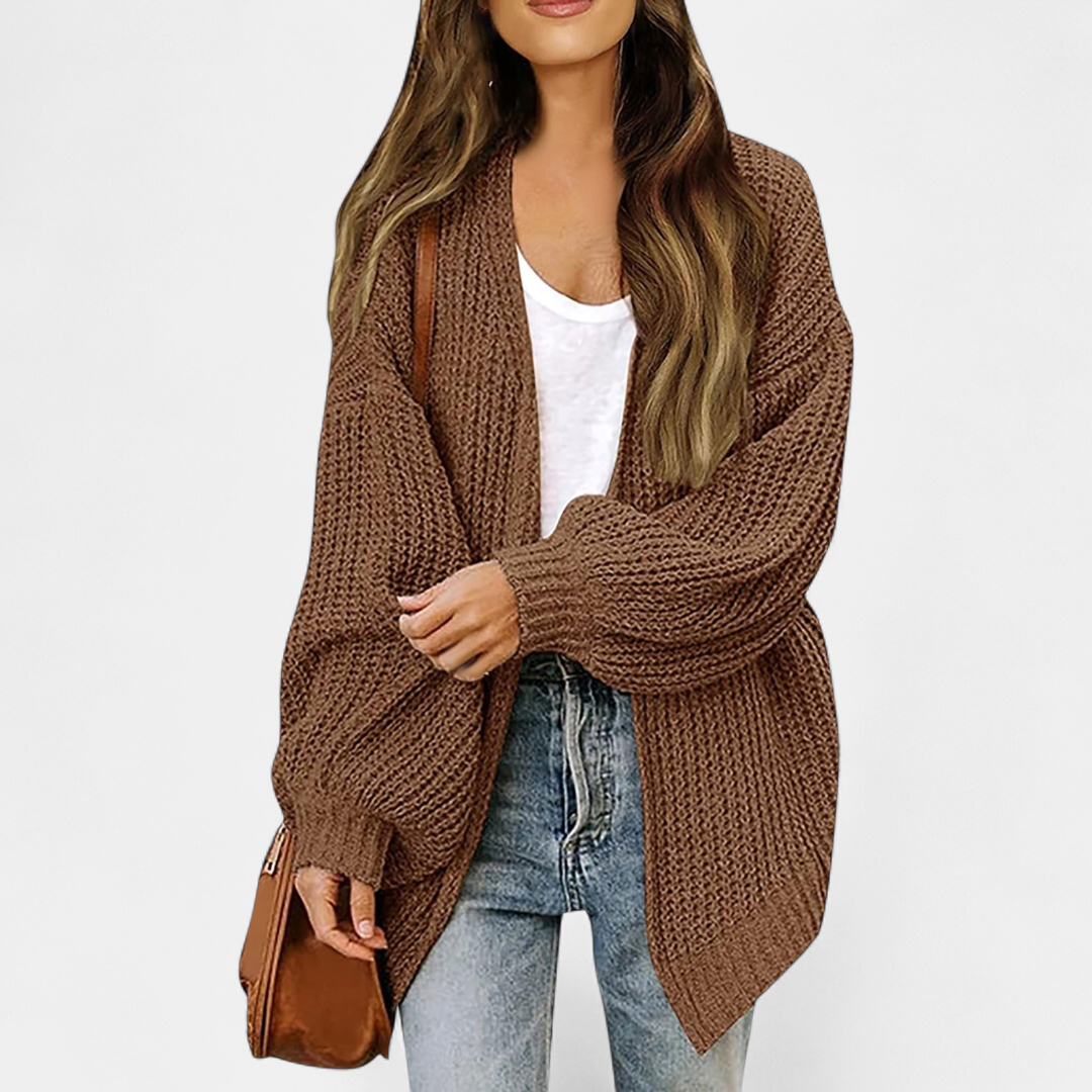 Women's Oversized Long Knit Cardigan, Open Front Longline
