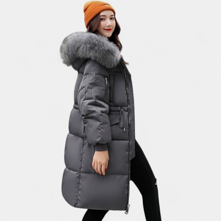 Women's Long Puffer Coat, Faux Fur Hood Padded Oversized