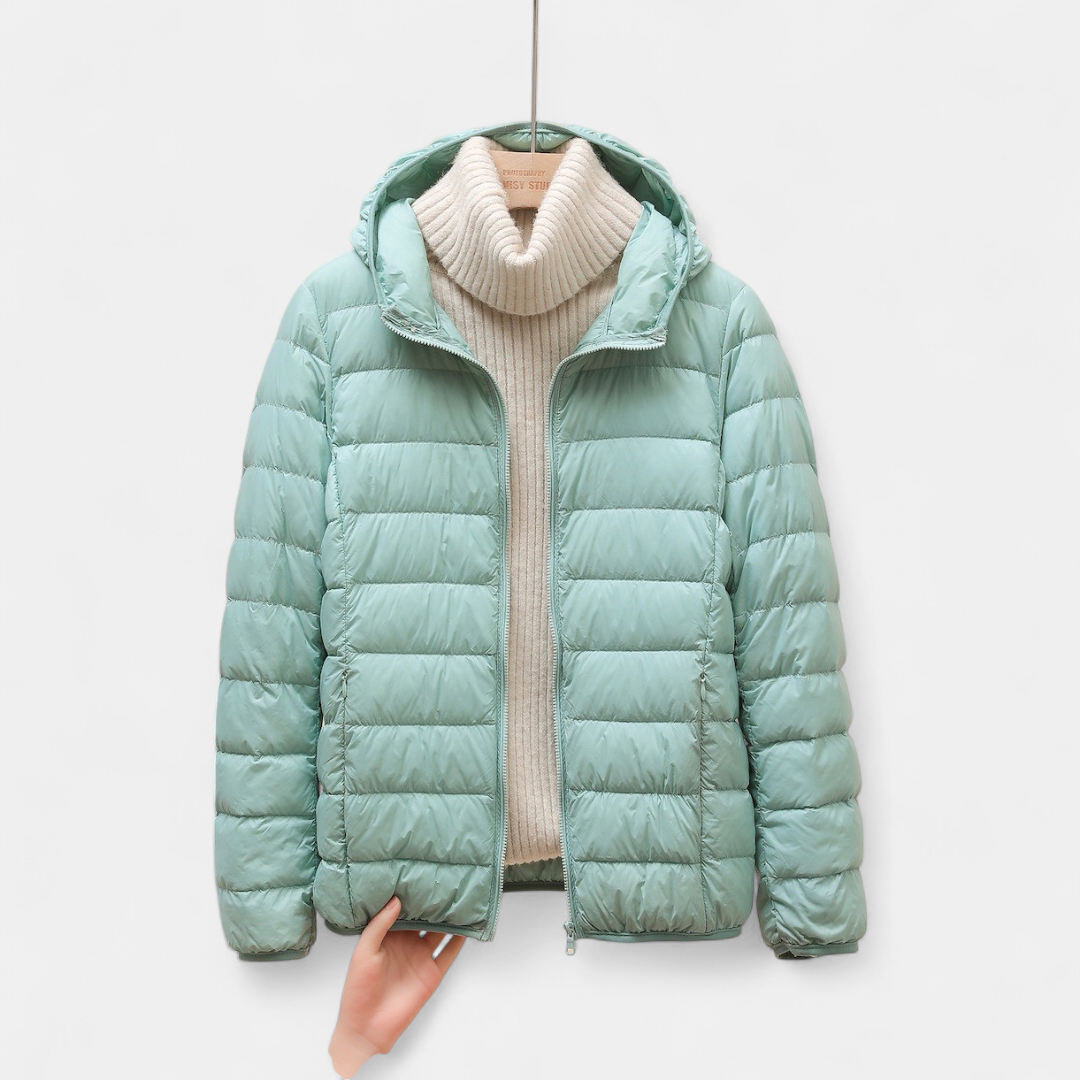 Women's Cropped Puffer Jacket, Lightweight Packable Down Hooded