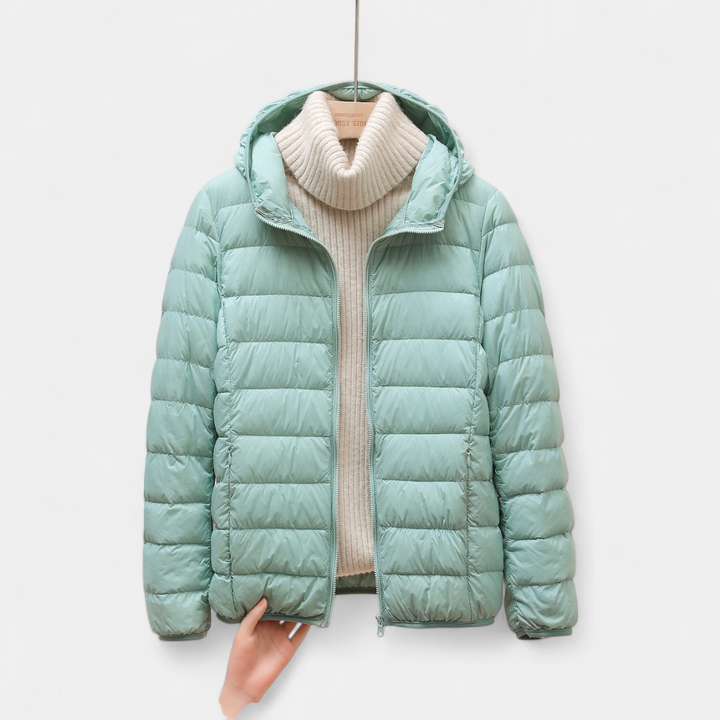 Women's Cropped Puffer Jacket, Lightweight Packable Down Hooded