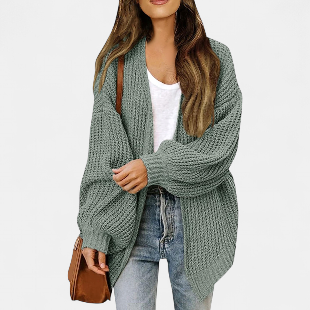 Women's Oversized Long Knit Cardigan, Open Front Longline