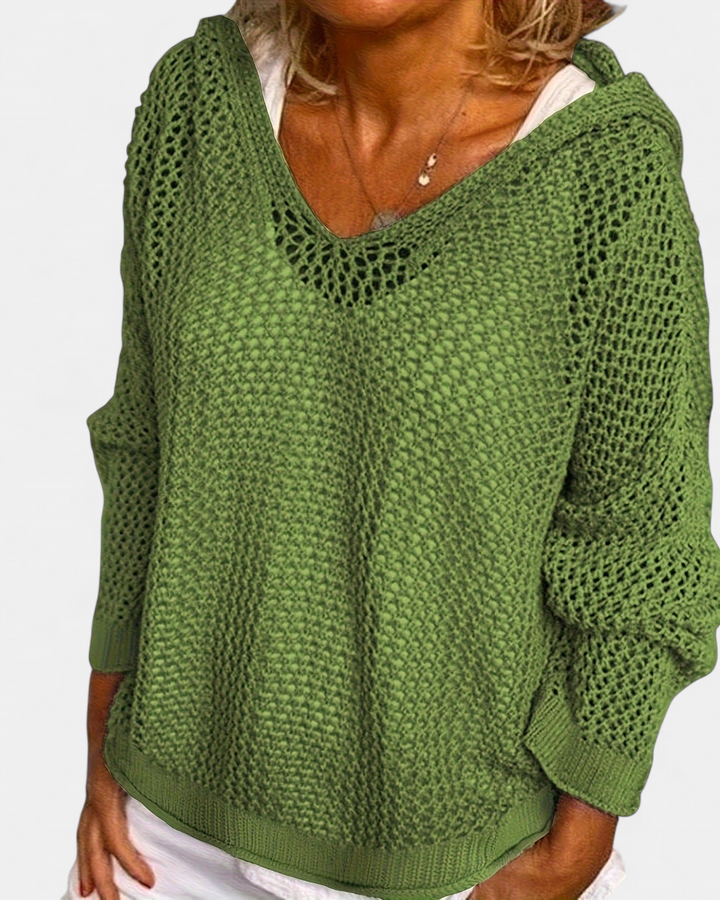 Women's Oversized Crochet Cardigan, Lightweight Open Knit Long Sleeve