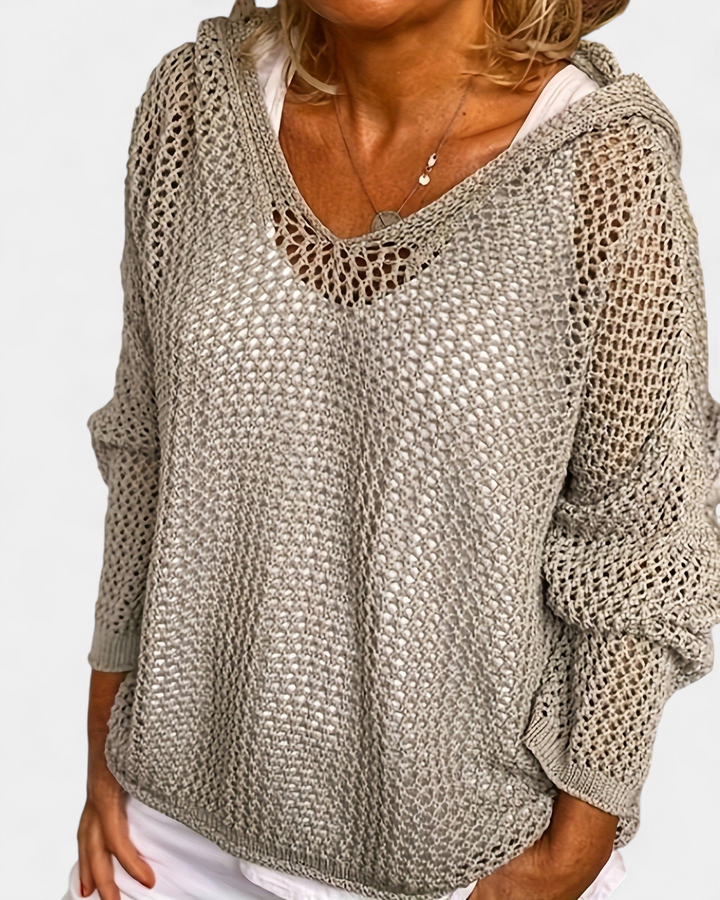 Women's Oversized Crochet Cardigan, Lightweight Open Knit Long Sleeve