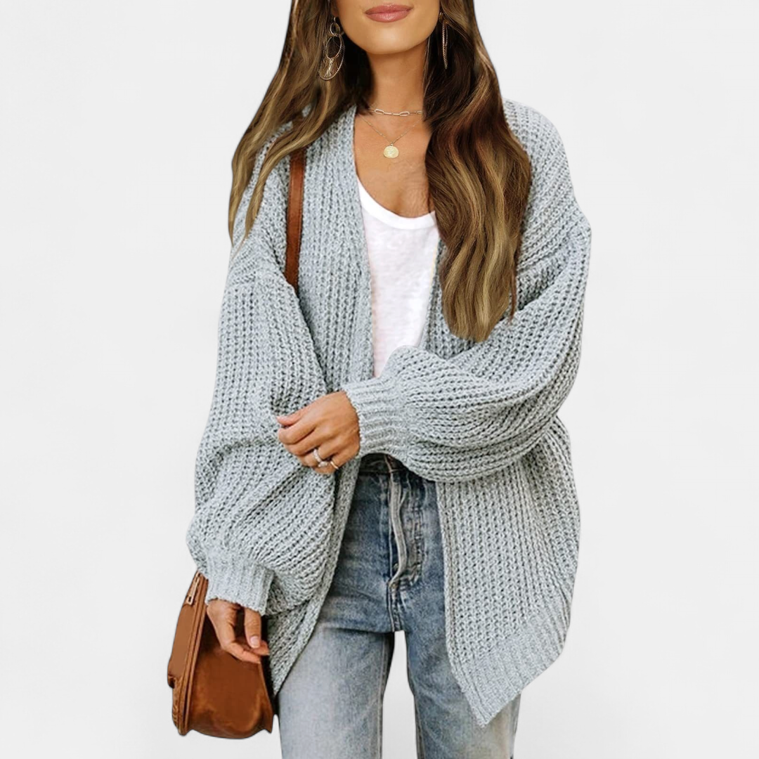 Women's Oversized Long Knit Cardigan, Open Front Longline