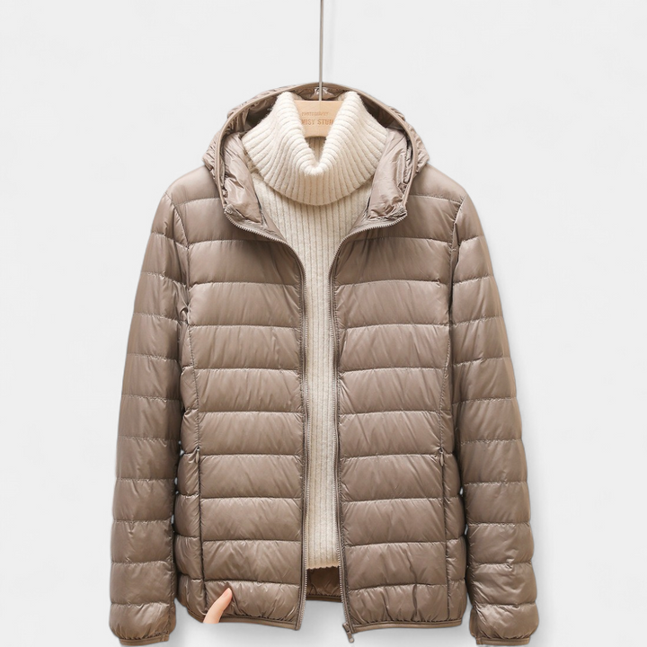 Women's Cropped Puffer Jacket, Lightweight Packable Down Hooded