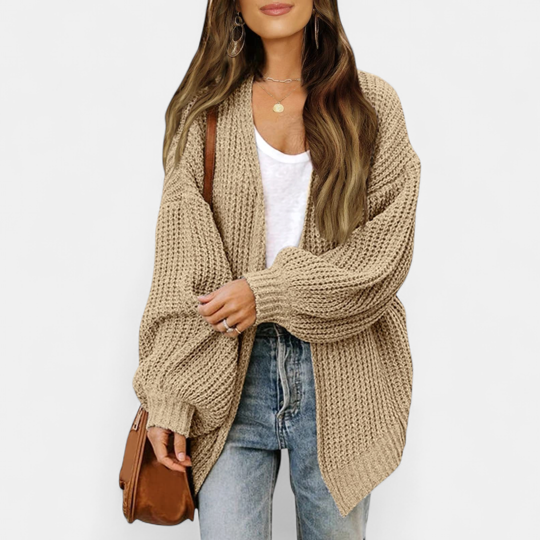 Women's Oversized Long Knit Cardigan, Open Front Longline