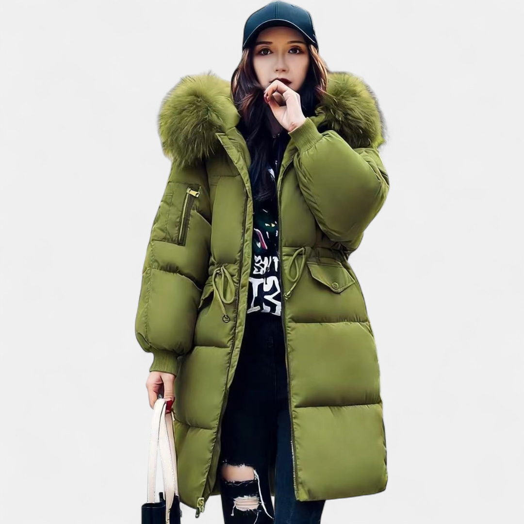 Women's Long Puffer Coat, Faux Fur Hood Padded Oversized