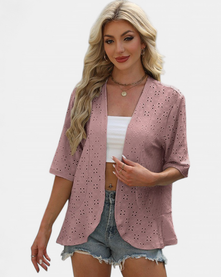 Women's Cotton Kimono Cardigan, Lightweight Floral Open Front