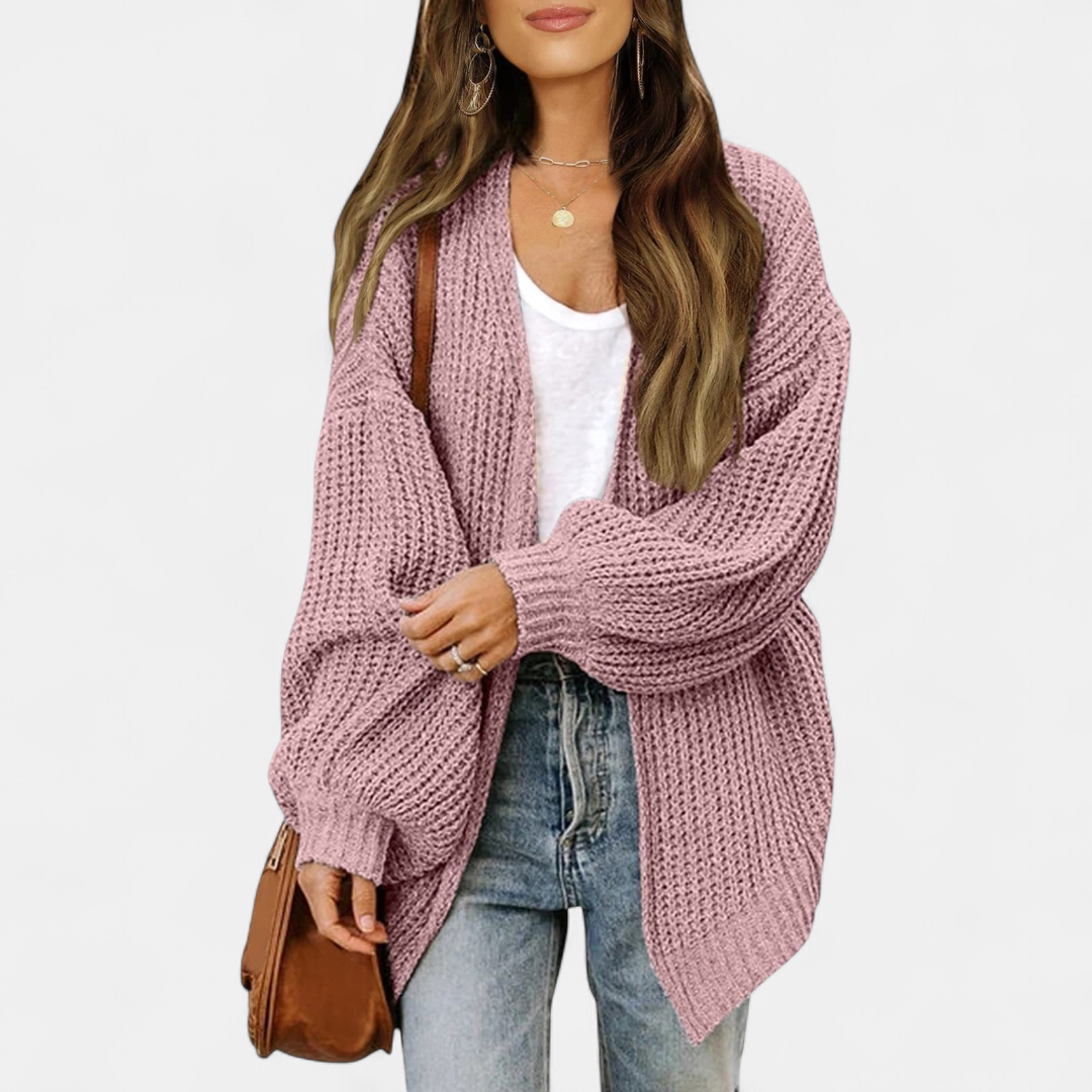 Women's Oversized Long Knit Cardigan, Open Front Longline