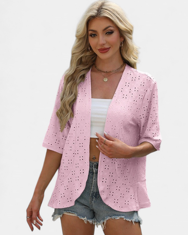Women's Cotton Kimono Cardigan, Lightweight Floral Open Front