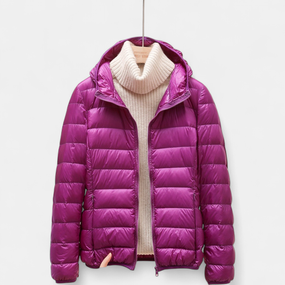 Women's Cropped Puffer Jacket, Lightweight Packable Down Hooded