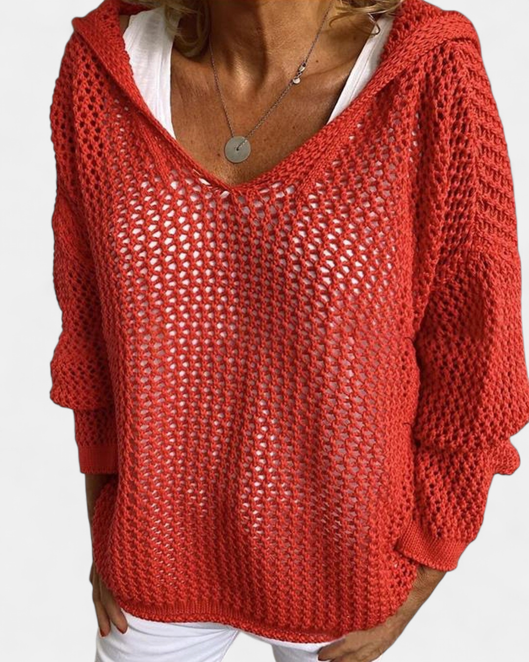 Women's Oversized Crochet Cardigan, Lightweight Open Knit Long Sleeve