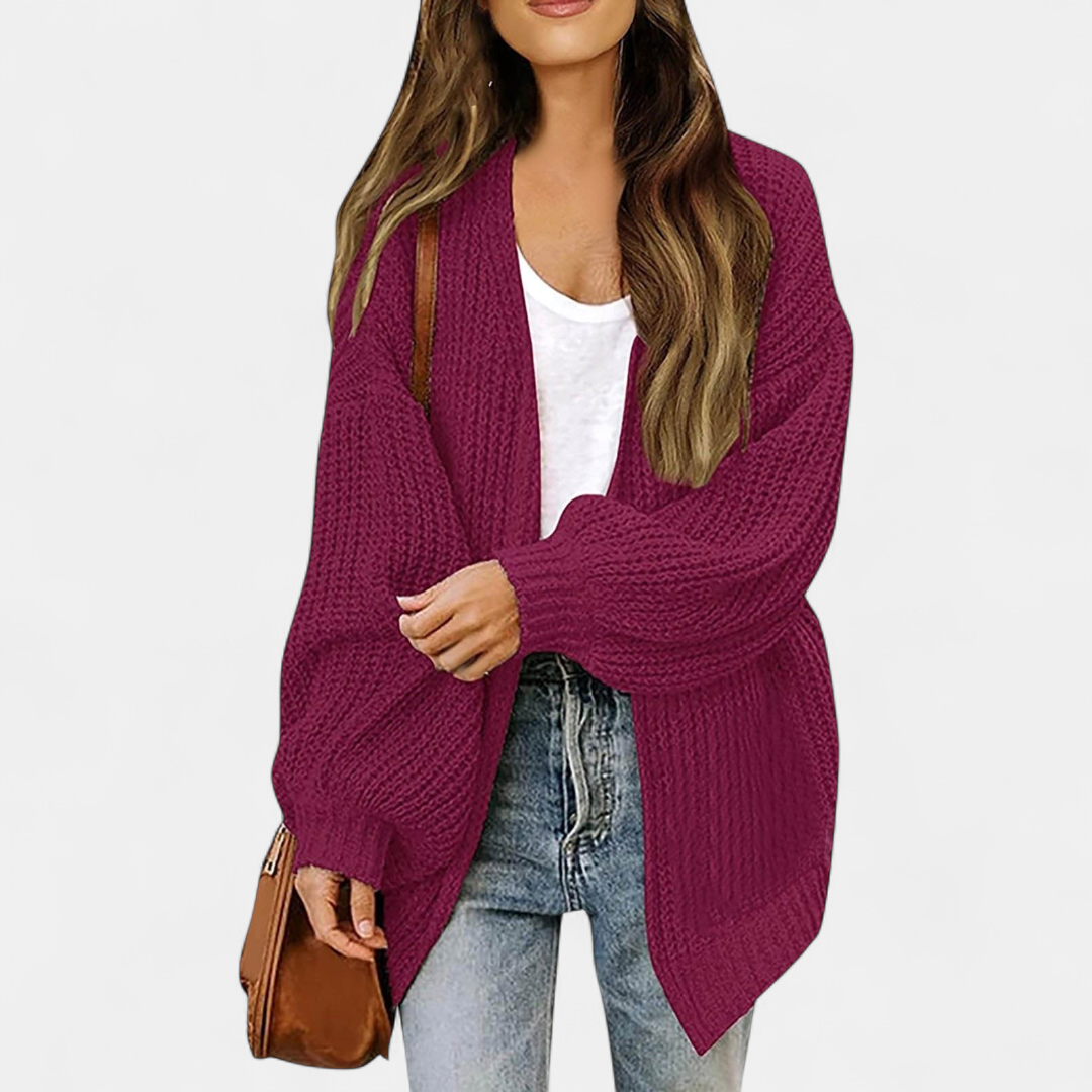 Women's Oversized Long Knit Cardigan, Open Front Longline