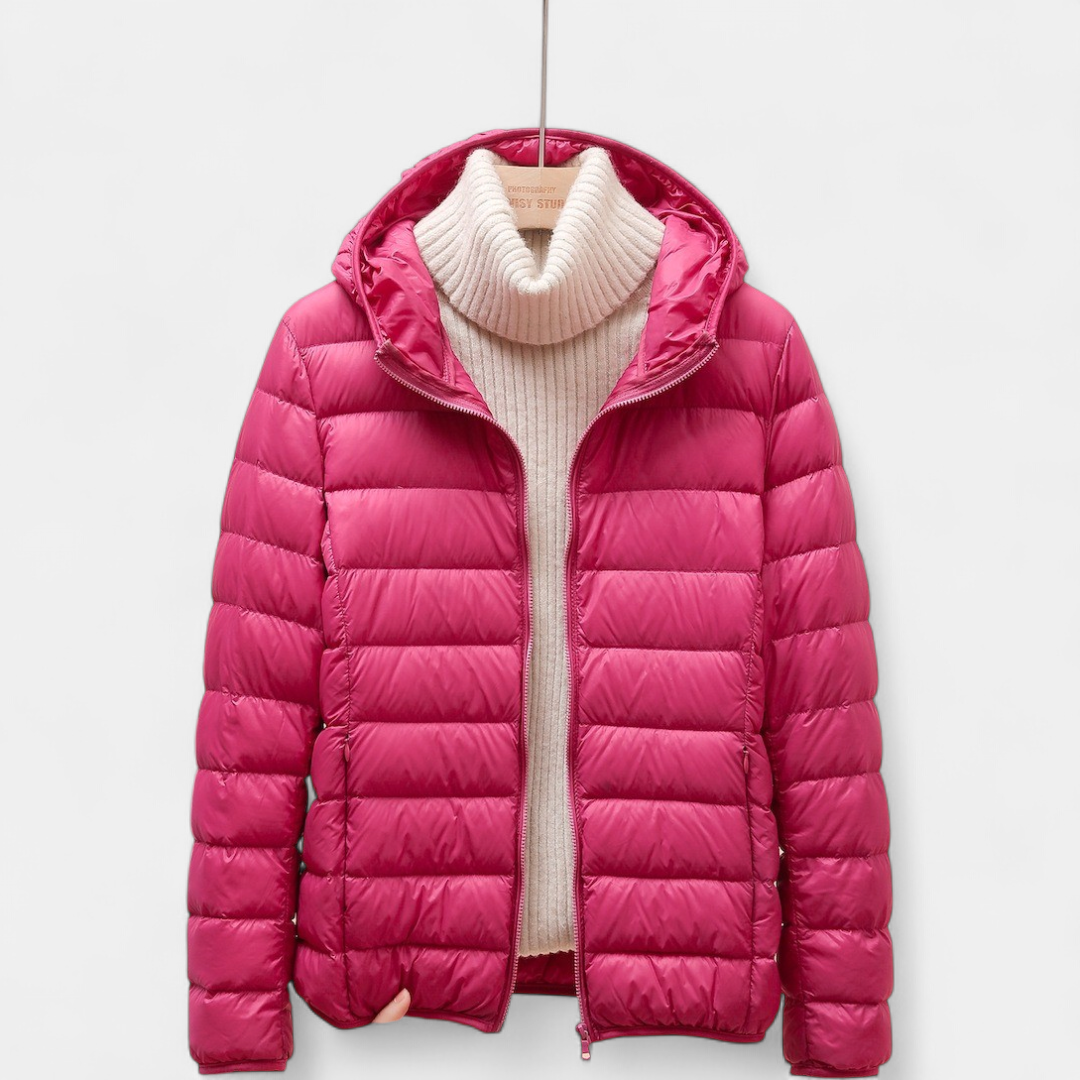 Women's Cropped Puffer Jacket, Lightweight Packable Down Hooded
