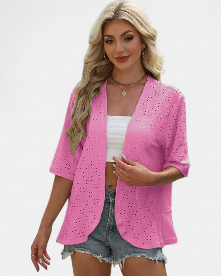 Women's Cotton Kimono Cardigan, Lightweight Floral Open Front
