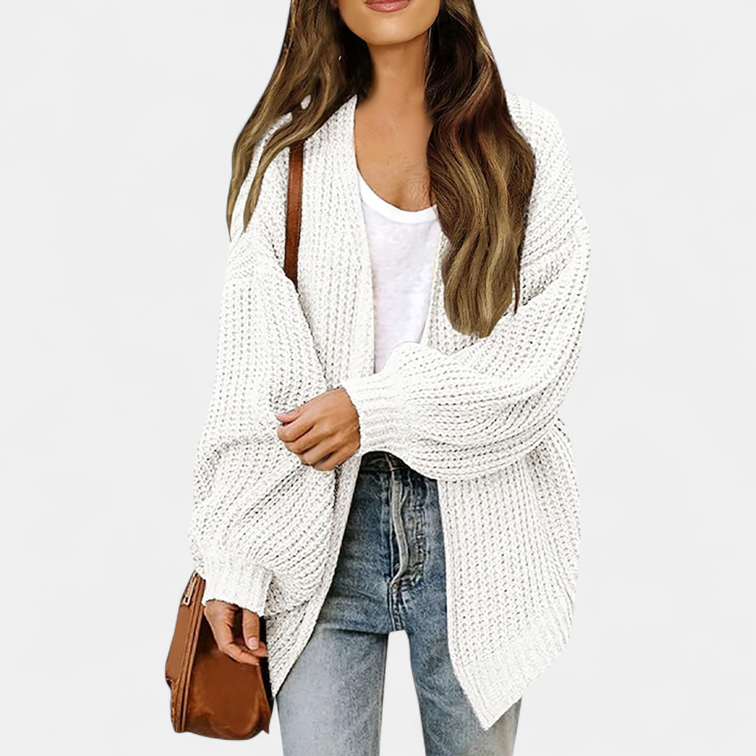 Women's Oversized Long Knit Cardigan, Open Front Longline