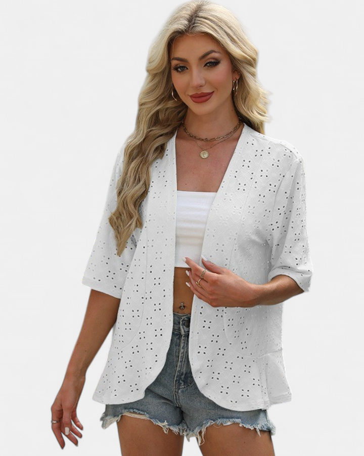 Women's Cotton Kimono Cardigan, Lightweight Floral Open Front