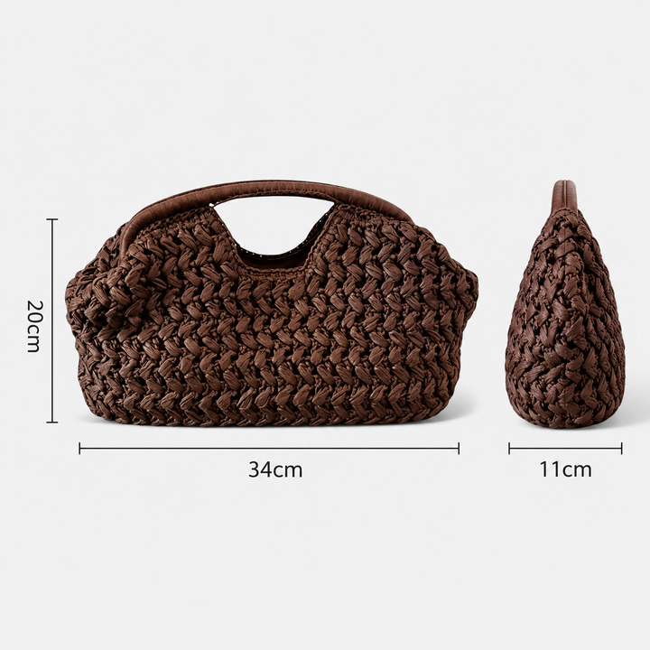 Women's Clutch Bag, Knit Crescent Top Handle