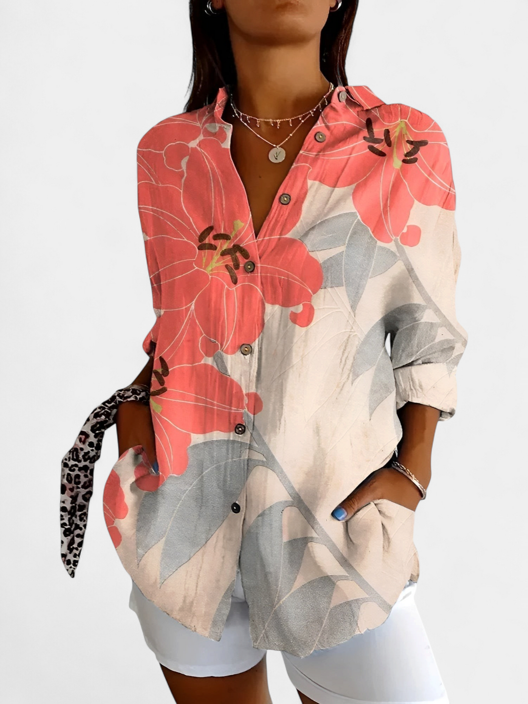 GISELLA | Elegant Floral Button Tops